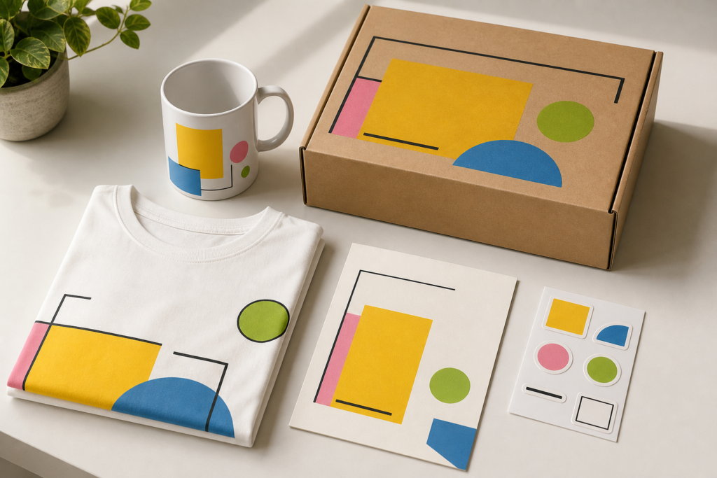 Kit onboarding personalizado com caneca, camisa, cartão e embalagem